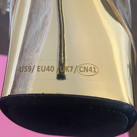 Gold Platform Rhinestone Tassels Disco Stripper Gogo Dancer Heels Shoes NWB US 9 - Picture 7 of 8